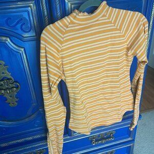 NEW! Free People Sunday Afternoon Striped Shirt Open Back Boho Festival Medium